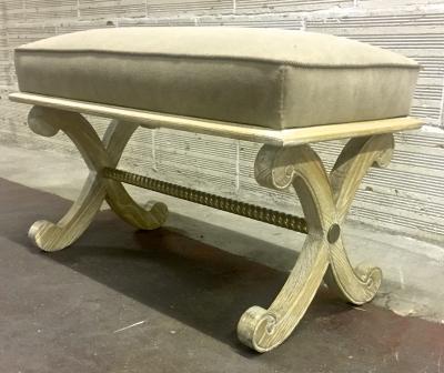 Andr Arbus Style of Andre Arbus Neo Classic Forties Cerused Oak Bench