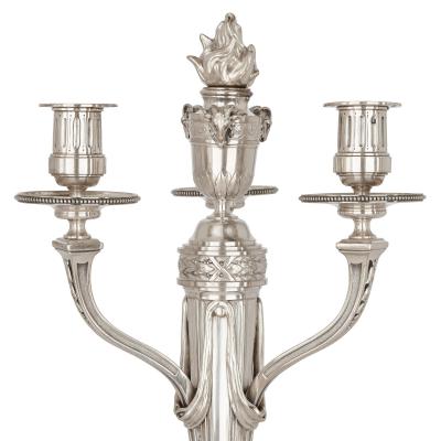Andr Aucoc Set of four Louis XVI style silver candelabra by Andr Aucoc