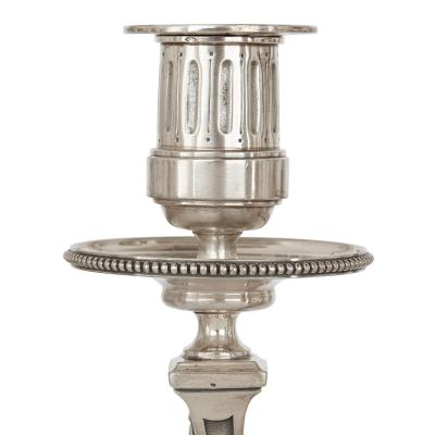 Andr Aucoc Set of four Louis XVI style silver candelabra by Andr Aucoc