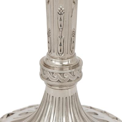 Andr Aucoc Set of four Louis XVI style silver candelabra by Andr Aucoc