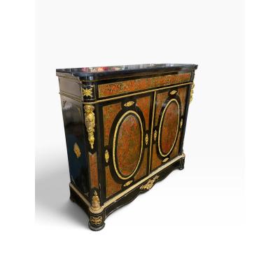 Andr Charles Boulle Antique French Napoleon III Black Marble Inlaid Cabinet Andr Charles Boulle