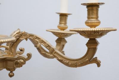 Andr Charles Boulle LOUIS XIV STYLE GILT BRONZE SIX LIGHT CHANDLER AFTER A DESIGN