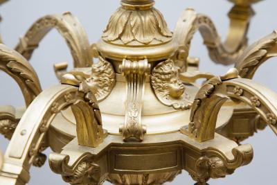 Andr Charles Boulle LOUIS XIV STYLE GILT BRONZE SIX LIGHT CHANDLER AFTER A DESIGN