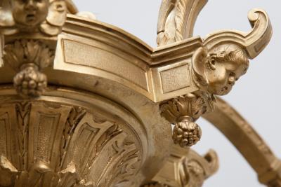 Andr Charles Boulle LOUIS XIV STYLE GILT BRONZE SIX LIGHT CHANDLER AFTER A DESIGN