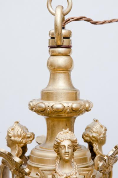 Andr Charles Boulle LOUIS XIV STYLE GILT BRONZE SIX LIGHT CHANDLER AFTER A DESIGN