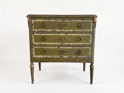 Andr Debono Louis XVI Style Commode Christelle Green Patina Gilt Bronze