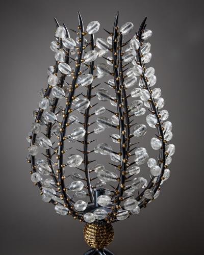 Andr Dubreuil 1951 Pair of Photophores with Pearls France circa 1990