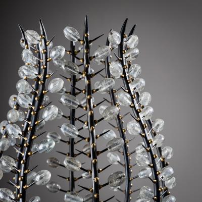 Andr Dubreuil 1951 Pair of Photophores with Pearls France circa 1990