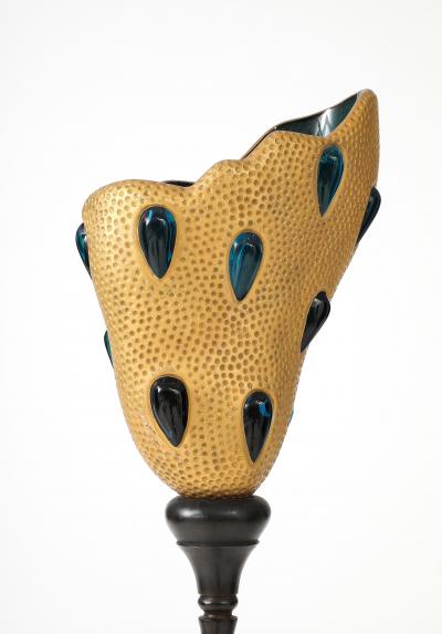 Andr Dubreuil 1990s Bronze and Daum glass floor lamp by Andr Dubreuil