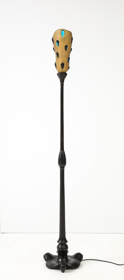 Andr Dubreuil 1990s Bronze and Daum glass floor lamp by Andr Dubreuil