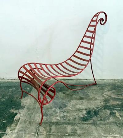 Andr Dubreuil Iron Spine Chair Attributed to Andre Dubreuil