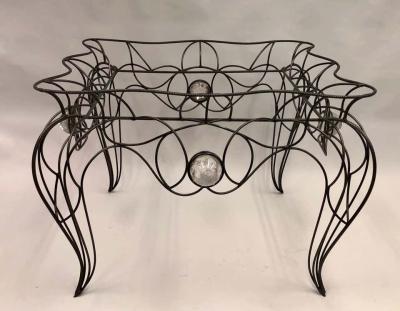 Andr Dubreuil Unique Centre Table Console in Wrought Iron and Glass by Andre Dubreuil 1986