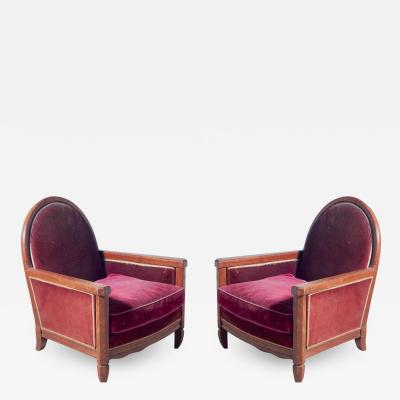 Andr Groult Andre Groult Pair of Club Chairs