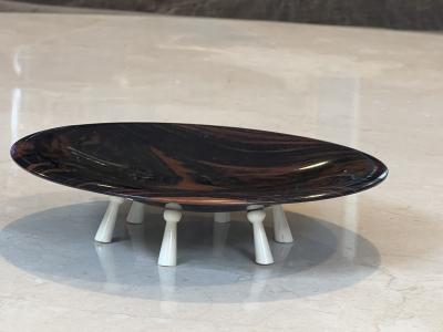 Andr Groult MODERNIST ART DECO MACASSAR AND BONE PEG LEG COMPOTE