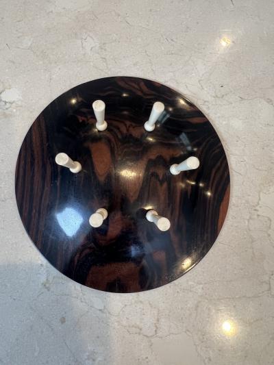 Andr Groult MODERNIST ART DECO MACASSAR AND BONE PEG LEG COMPOTE