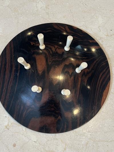 Andr Groult MODERNIST ART DECO MACASSAR AND BONE PEG LEG COMPOTE