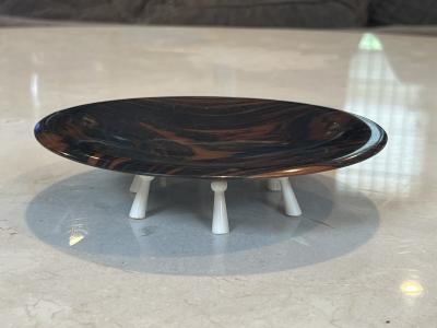 Andr Groult MODERNIST ART DECO MACASSAR AND BONE PEG LEG COMPOTE