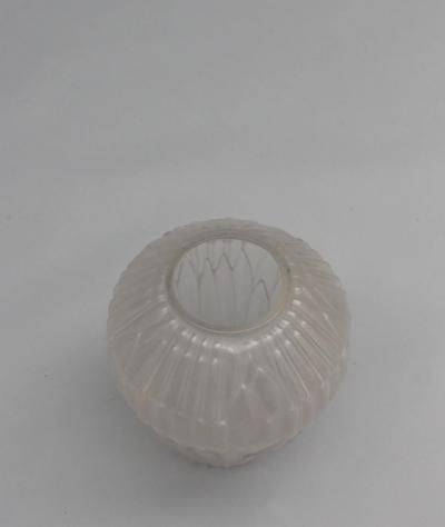 Andr Hunebelle Fine French 1930s Frosted Glass Roseaux Vase by Andr Hunebelle