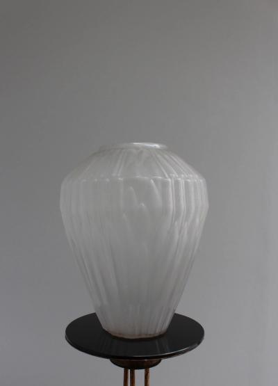 Andr Hunebelle Fine French 1930s Frosted Glass Roseaux Vase by Andr Hunebelle