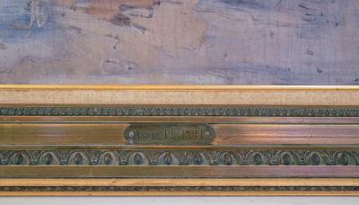 Andr Petroff Early 20th Century Oil Painting of the Port of Nice by Andr Petroff Framed