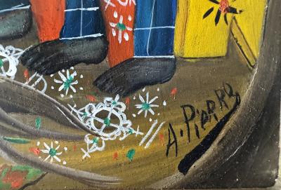 Andr Pierre Haitian Vodou Ceremony with Headless Man Original Artwork Signed
