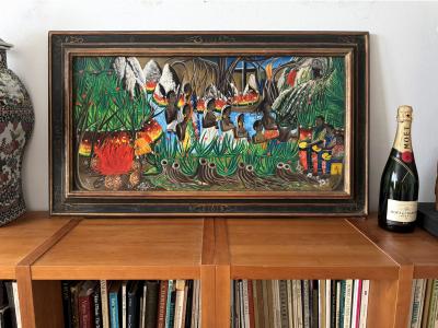 Andr Pierre Haitian Vodou Ceremony with Headless Man Original Artwork Signed