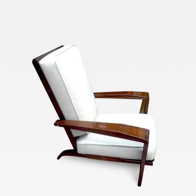 Andr Sornay Andre Sornay Comfortable Pair of Lounge Chair Newly Restored in Neutral Cloth