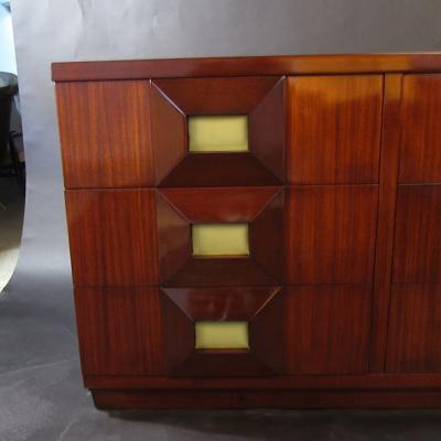 Andr Sornay French Modern Mahogany and Parchment 6 Drawer Chest Andre Sornay new trade pub