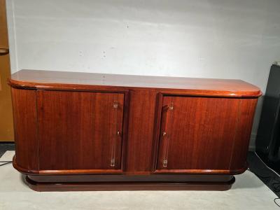 Andr Sornay MAGNIFICIENT ART DECO MAHOGANY BUFFET WITH GLASS ROD HANDLES BY ANDRE SORNAY