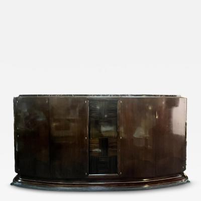 Andr Sornay MASSIVE FRENCH ART DECO EXOTIC WOOD AND BLACK MARBLE BUFFET