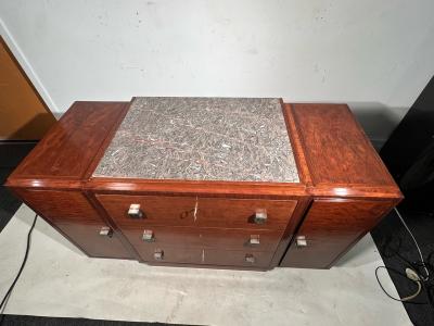 Andr Sornay MODERNIST FRENCH ART DECO MAHOGANY AND MARBLE CABINET