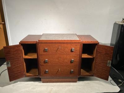 Andr Sornay MODERNIST FRENCH ART DECO MAHOGANY AND MARBLE CABINET