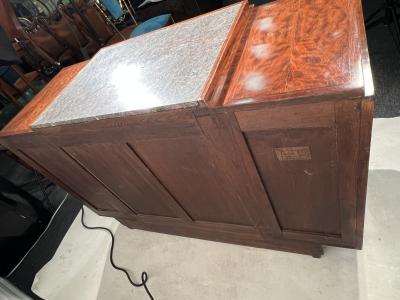 Andr Sornay MODERNIST FRENCH ART DECO MAHOGANY AND MARBLE CABINET
