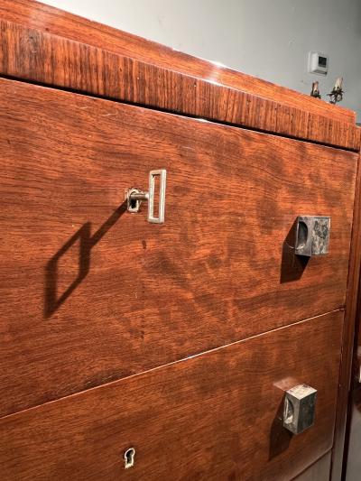 Andr Sornay MODERNIST FRENCH ART DECO MAHOGANY AND MARBLE CABINET