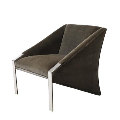 Andr e Putman Mid Century Angular Club Chairs W Polished Nickel Supports by Andr e Putman