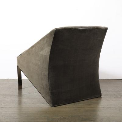 Andr e Putman Mid Century Angular Club Chairs W Polished Nickel Supports by Andr e Putman