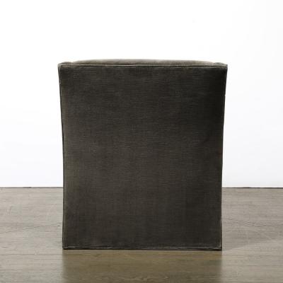 Andr e Putman Mid Century Angular Club Chairs W Polished Nickel Supports by Andr e Putman