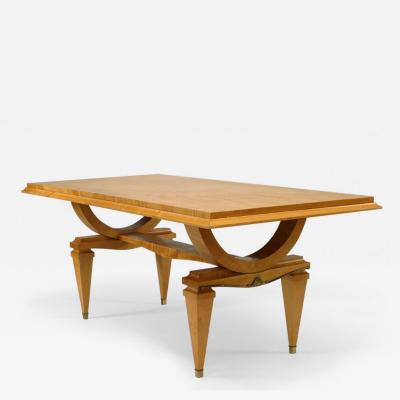 Andre Arbus French Mid Century Ormolu Mounted Sycamore Dining Table