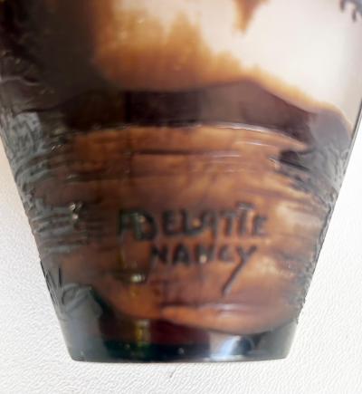 Andre Delatte Andre Delatte Nancy Acid Etched Cameo Glass Vase France