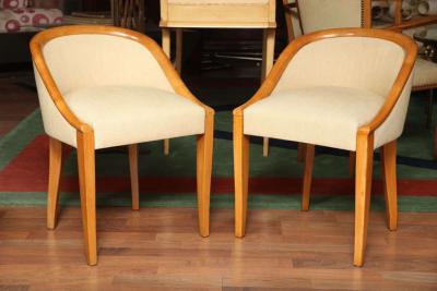 Andre Domin Art Deco Gondole Chairs by DOMINIQUE