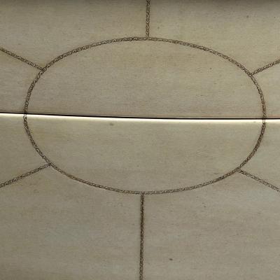 Andre Groult Style Art Deco Parchment Paper Faux Stone Nightstand 1990s