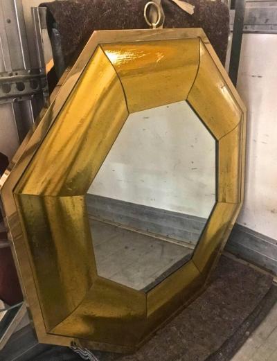 Andre Hayat Andr Hayat Octagonal Gold Mercury Curved Glass Spectacular Exclusive Mirror