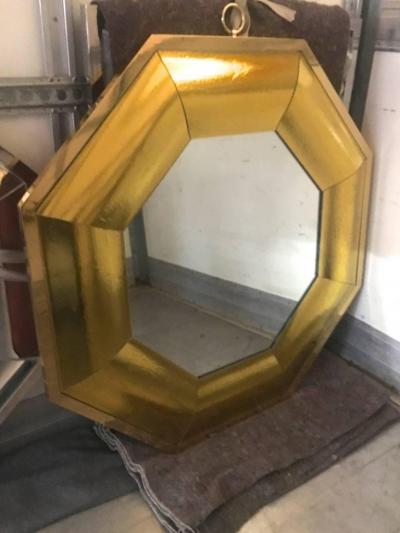 Andre Hayat Andr Hayat Octagonal Gold Mercury Curved Glass Spectacular Exclusive Mirror