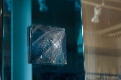 Andre Hayat Andre Hayat Beveled Deep Blue Mirror with Rock Crystal