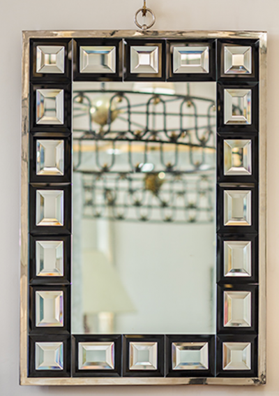 Andre Hayat Andre Hayat Mirror Model Dakota Nickeled Bronze Frame Black Square Mirror