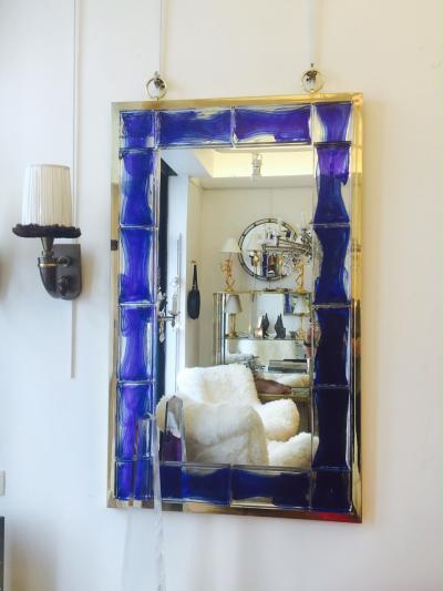 Andre Hayat Andre Hayat Mirror Model New York in Glass Bricks Color Deep Blue