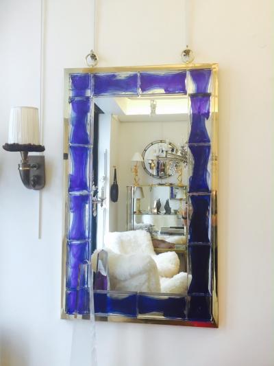 Andre Hayat Andre Hayat Mirror Model New York in Glass Bricks Color Deep Blue