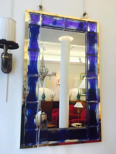 Andre Hayat Andre Hayat Mirror Model New York in Glass Bricks Color Deep Blue