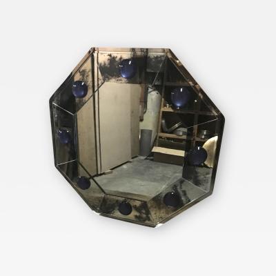 Andre Hayat Andre Hayat Octagonal black Oxydized Mirror Frame with a Silver Frame