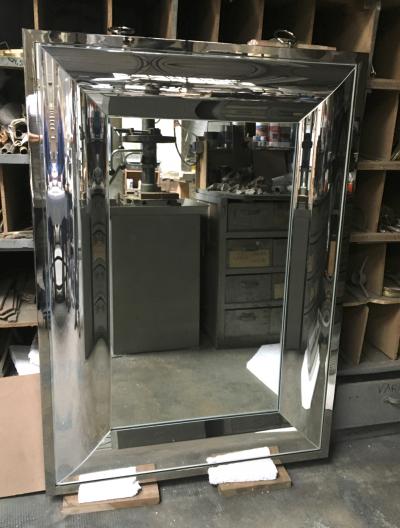Andre Hayat Andre Hayat Rectangular Curved Silver Mercury Frame Mirror